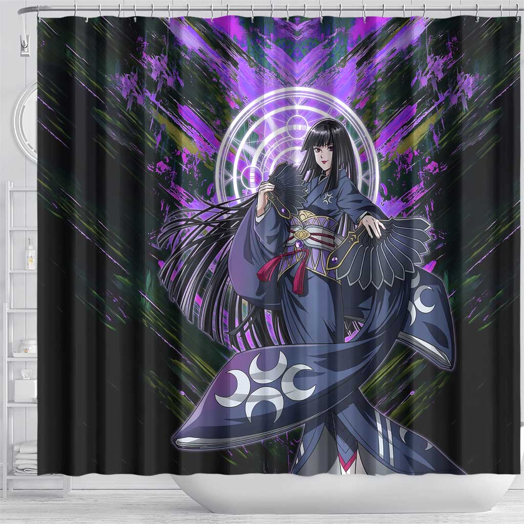 Glass The Rising of the Shield Hero Shower Curtain with Elegant Battle Kimono and Spirit Energy Circle Design - The Mazicc