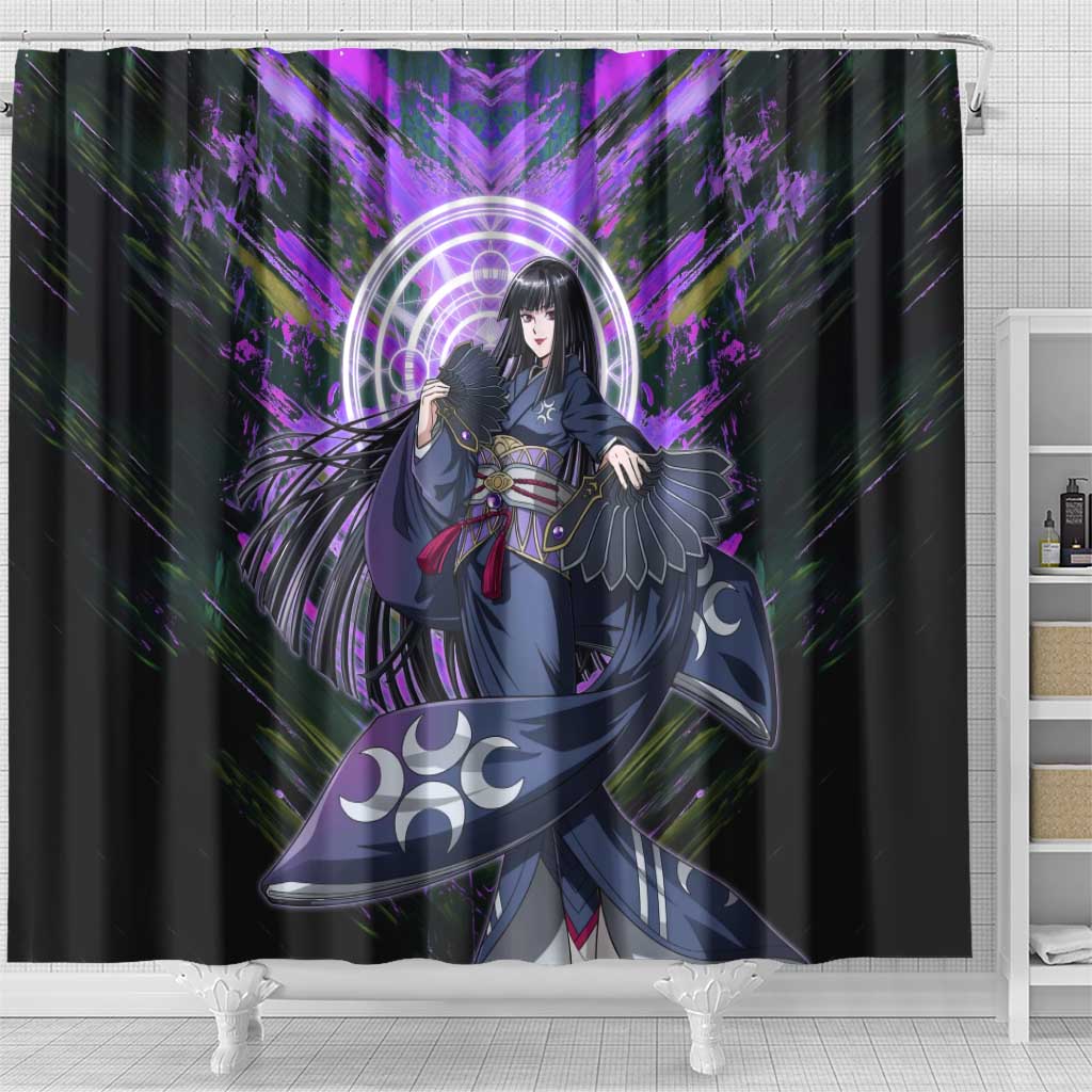 Glass The Rising of the Shield Hero Shower Curtain with Elegant Battle Kimono and Spirit Energy Circle Design - The Mazicc