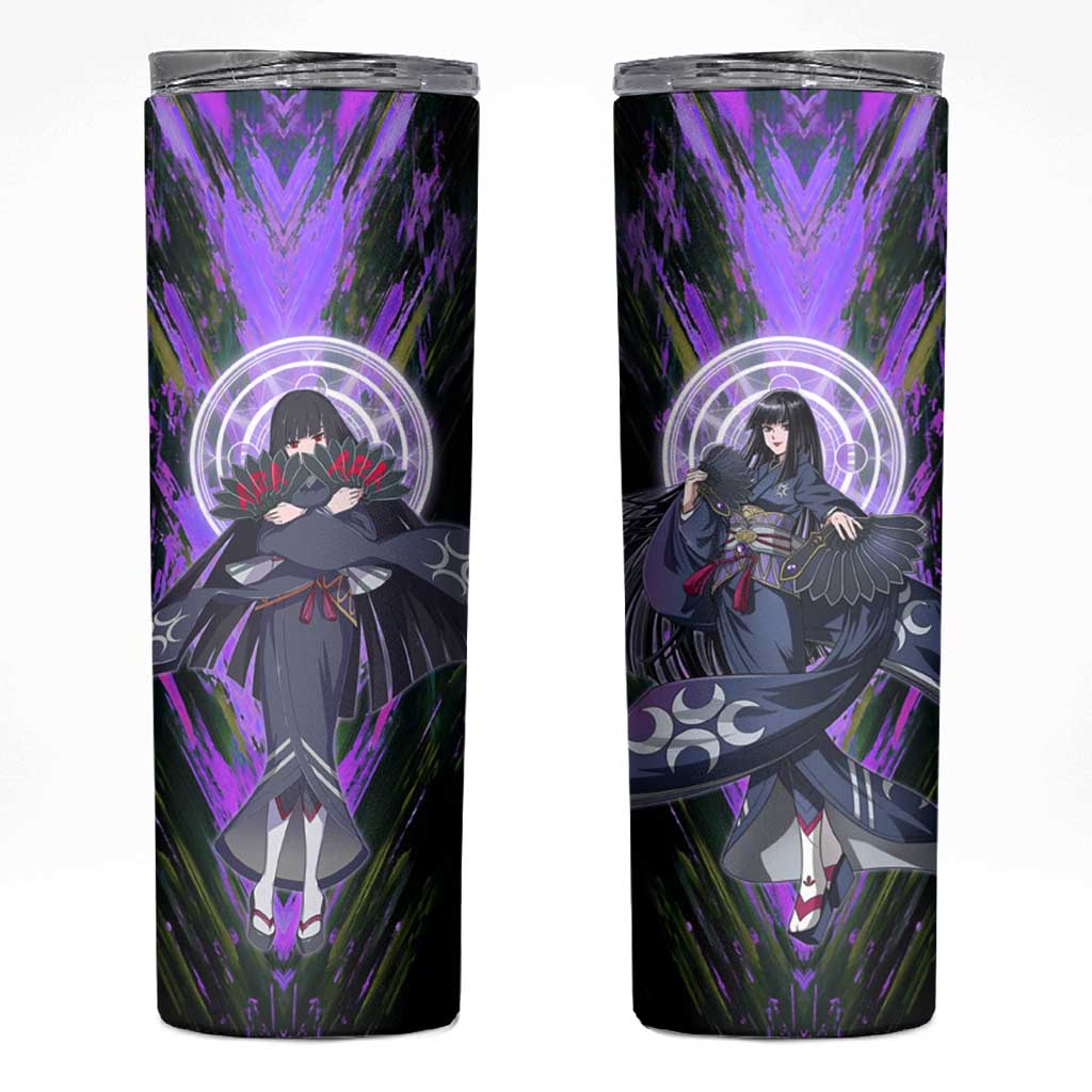 Glass The Rising of the Shield Hero Skinny Tumbler with Elegant Battle Kimono and Spirit Energy Circle Design - The Mazicc