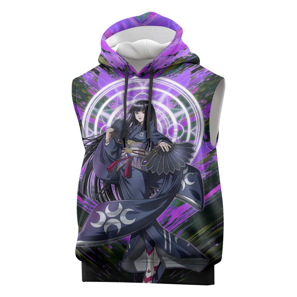 Glass The Rising of the Shield Hero Sleeveless Hoodie with Elegant Battle Kimono and Spirit Energy Circle Design - The Mazicc