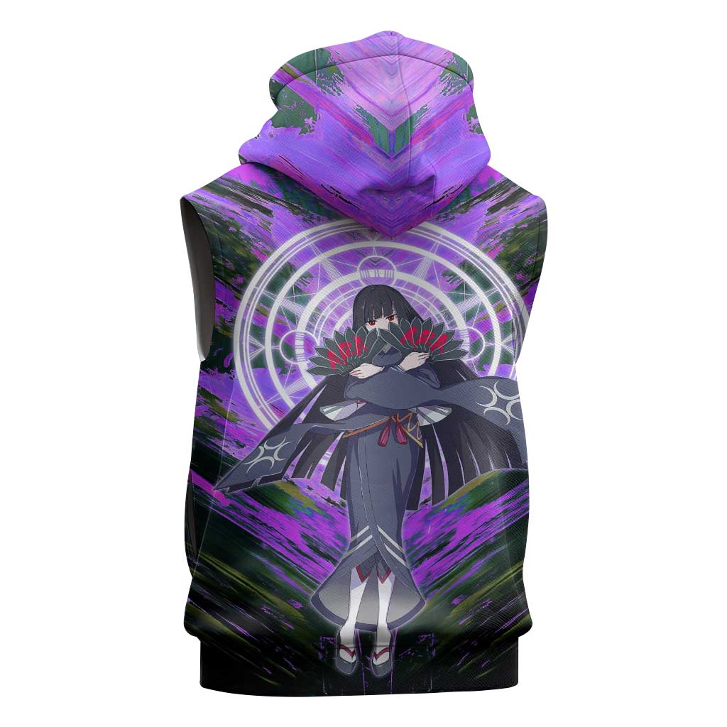 Glass The Rising of the Shield Hero Sleeveless Hoodie with Elegant Battle Kimono and Spirit Energy Circle Design - The Mazicc