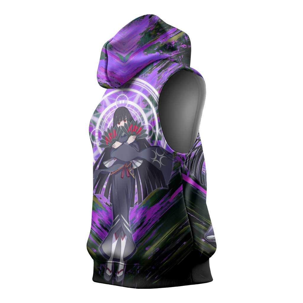 Glass The Rising of the Shield Hero Sleeveless Hoodie with Elegant Battle Kimono and Spirit Energy Circle Design - The Mazicc