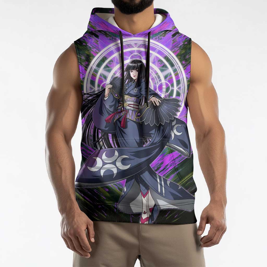 Glass The Rising of the Shield Hero Sleeveless Hoodie with Elegant Battle Kimono and Spirit Energy Circle Design - The Mazicc