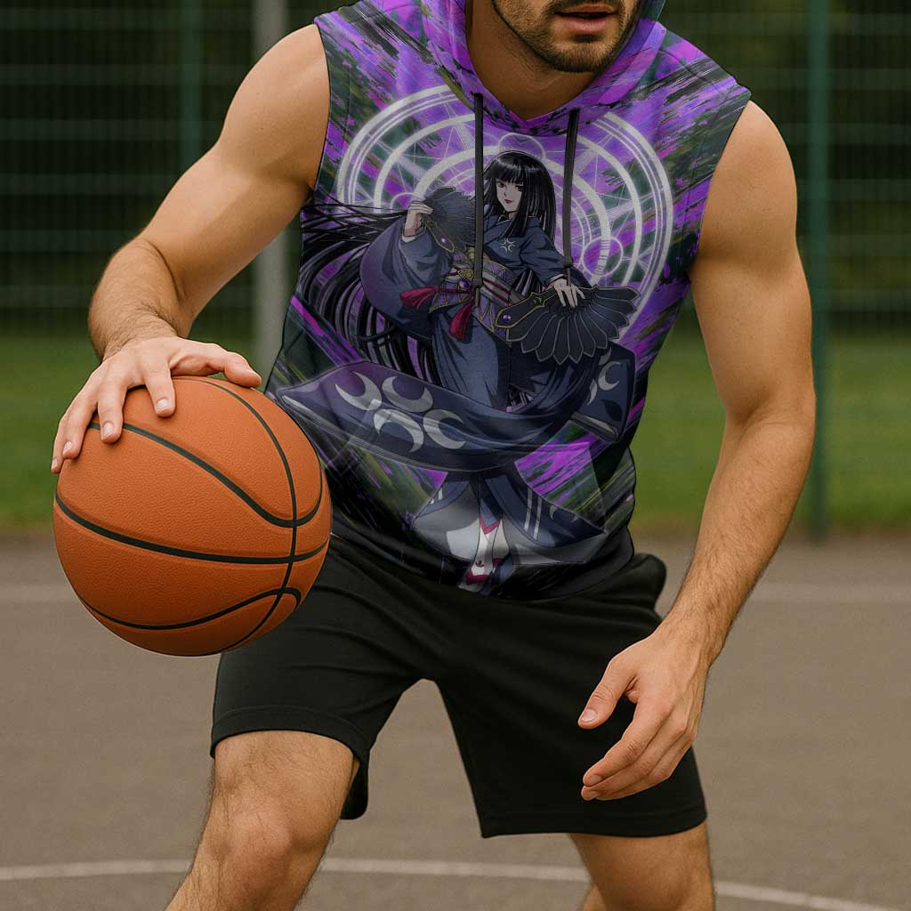 Glass The Rising of the Shield Hero Sleeveless Hoodie with Elegant Battle Kimono and Spirit Energy Circle Design - The Mazicc