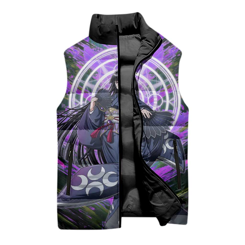 Glass The Rising of the Shield Hero Sleeveless Puffer Jacket with Elegant Battle Kimono and Spirit Energy Circle Design - The Mazicc