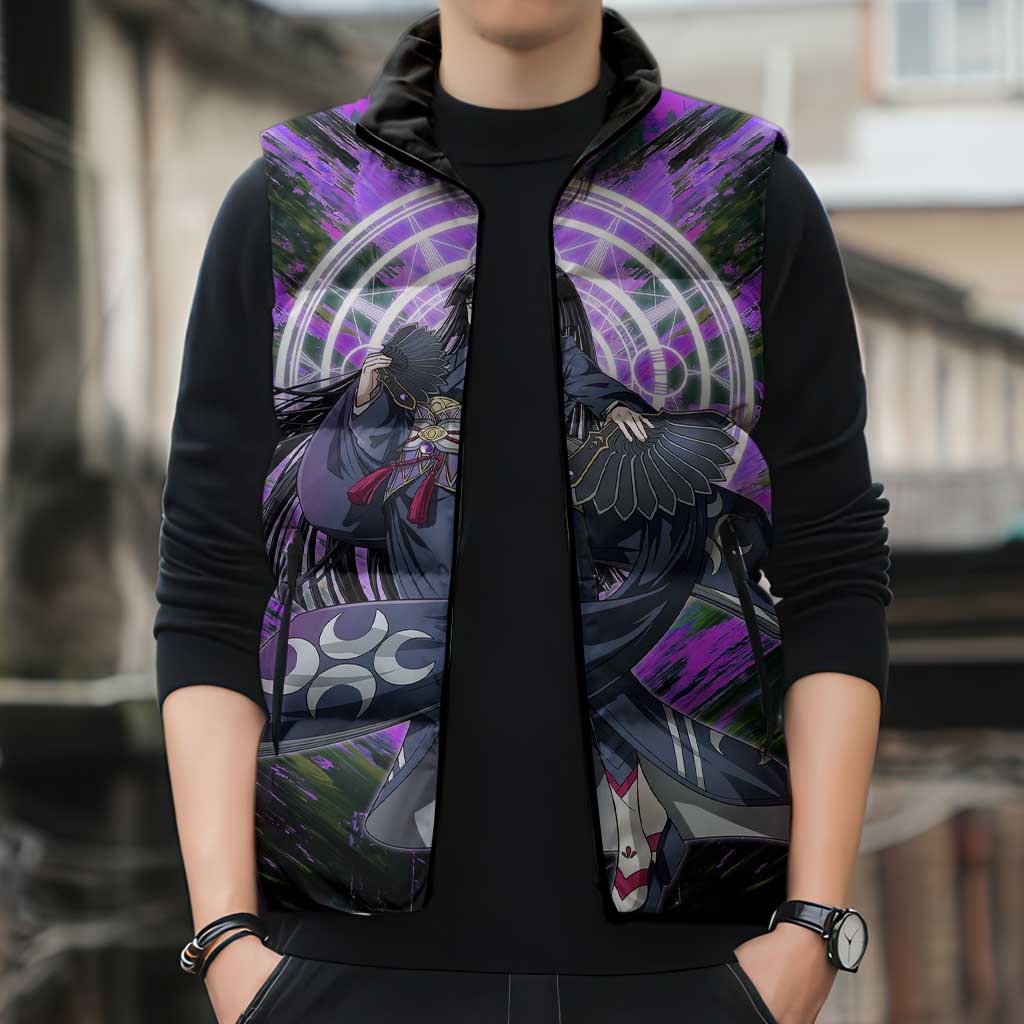 Glass The Rising of the Shield Hero Sleeveless Puffer Jacket with Elegant Battle Kimono and Spirit Energy Circle Design - The Mazicc