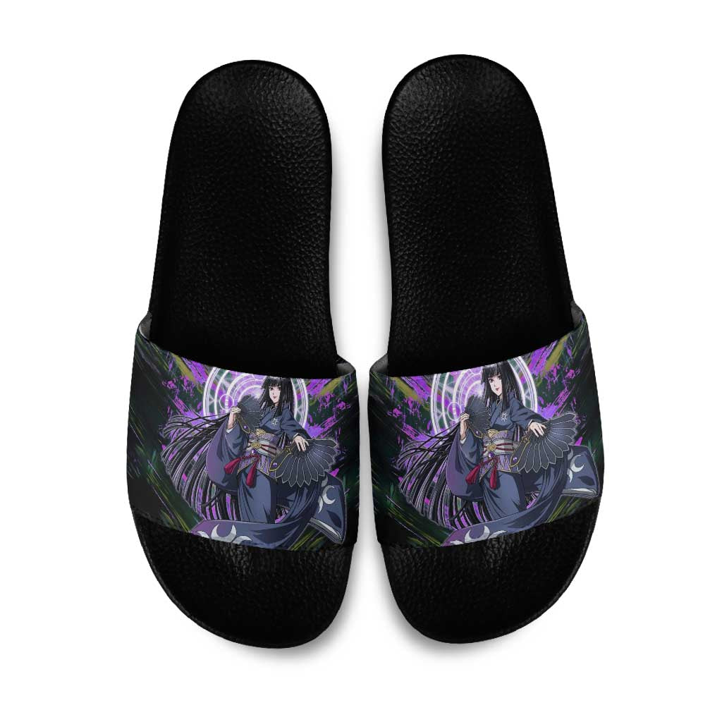 Glass The Rising of the Shield Hero Slide Sandals with Elegant Battle Kimono and Spirit Energy Circle Design - The Mazicc
