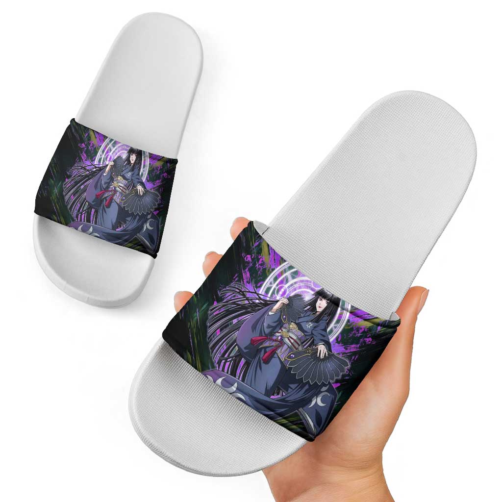 Glass The Rising of the Shield Hero Slide Sandals with Elegant Battle Kimono and Spirit Energy Circle Design - The Mazicc