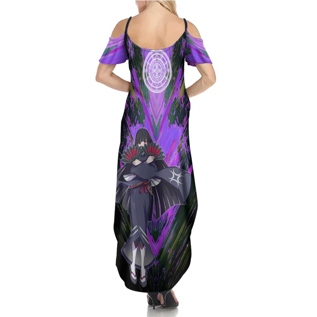 Glass The Rising of the Shield Hero Summer Maxi Dress with Elegant Battle Kimono and Spirit Energy Circle Design - The Mazicc