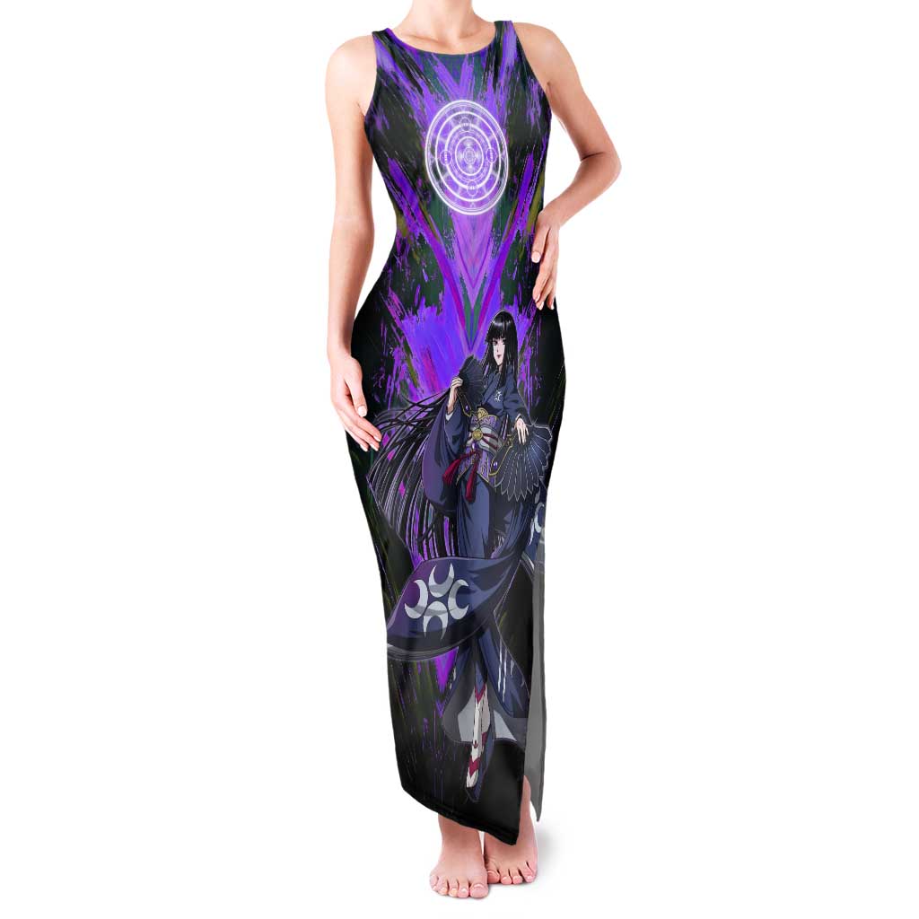 Glass The Rising of the Shield Hero Tank Maxi Dress with Elegant Battle Kimono and Spirit Energy Circle Design - The Mazicc