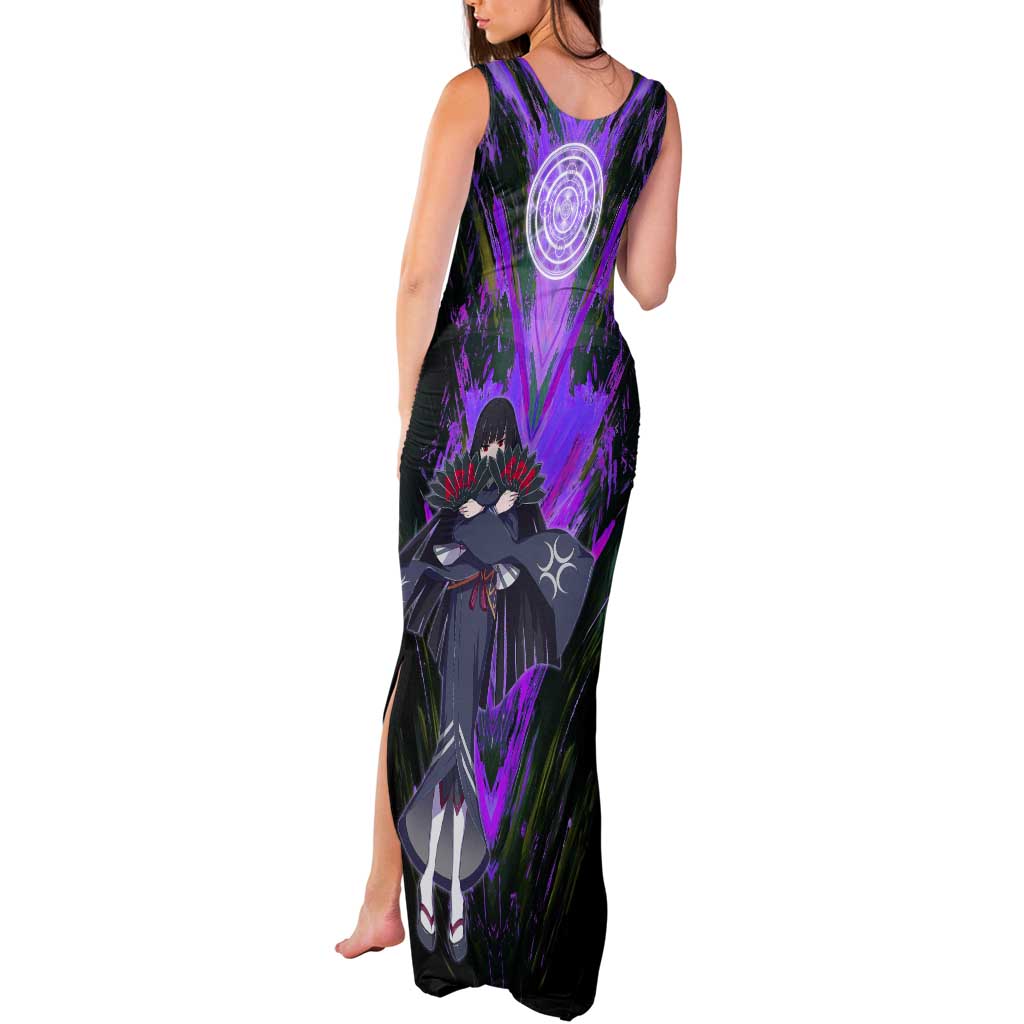 Glass The Rising of the Shield Hero Tank Maxi Dress with Elegant Battle Kimono and Spirit Energy Circle Design - The Mazicc
