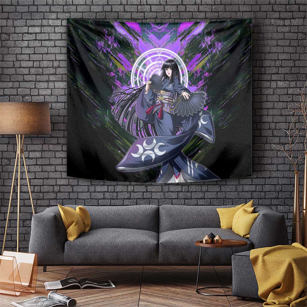 Glass The Rising of the Shield Hero Tapestry with Elegant Battle Kimono and Spirit Energy Circle Design - The Mazicc