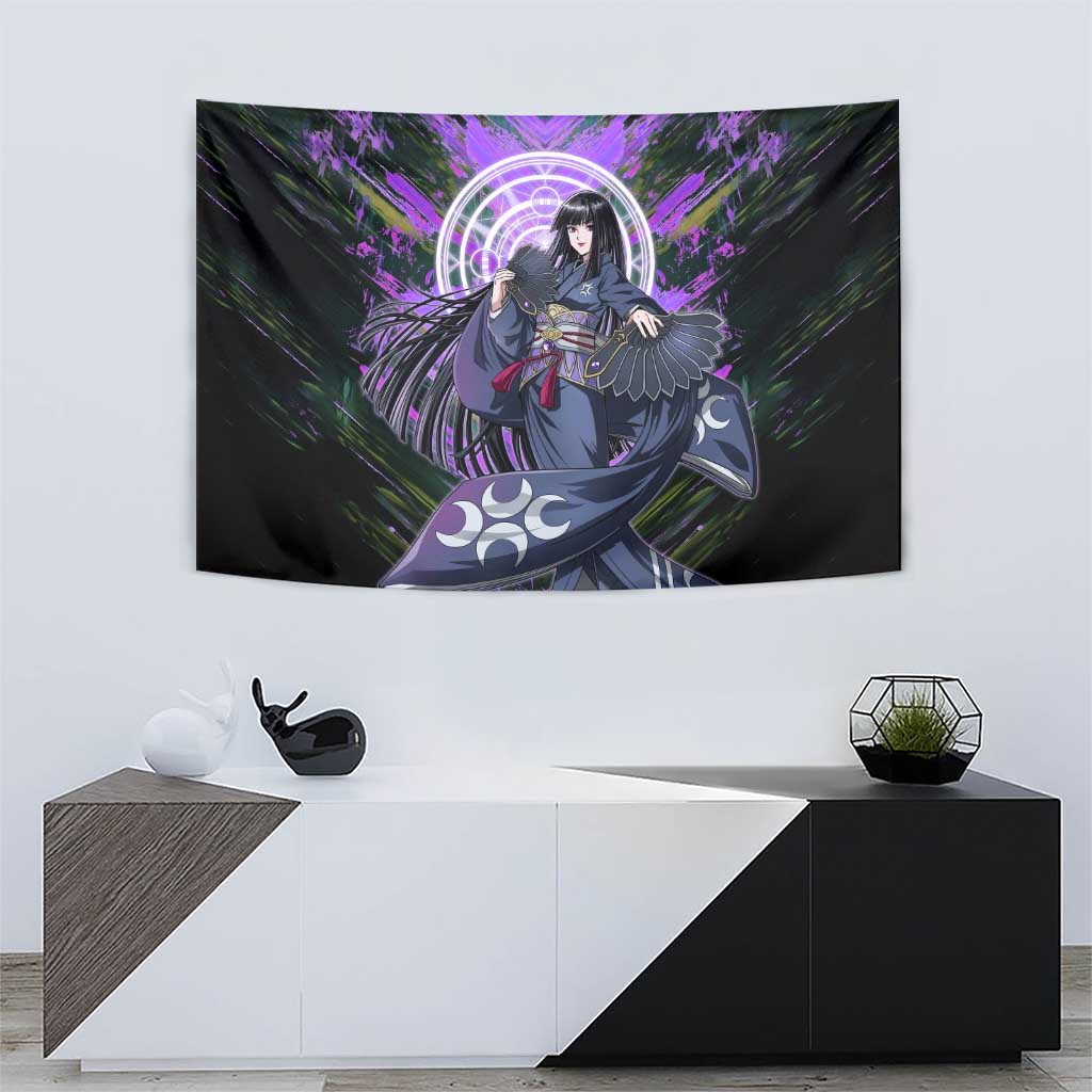 Glass The Rising of the Shield Hero Tapestry with Elegant Battle Kimono and Spirit Energy Circle Design - The Mazicc