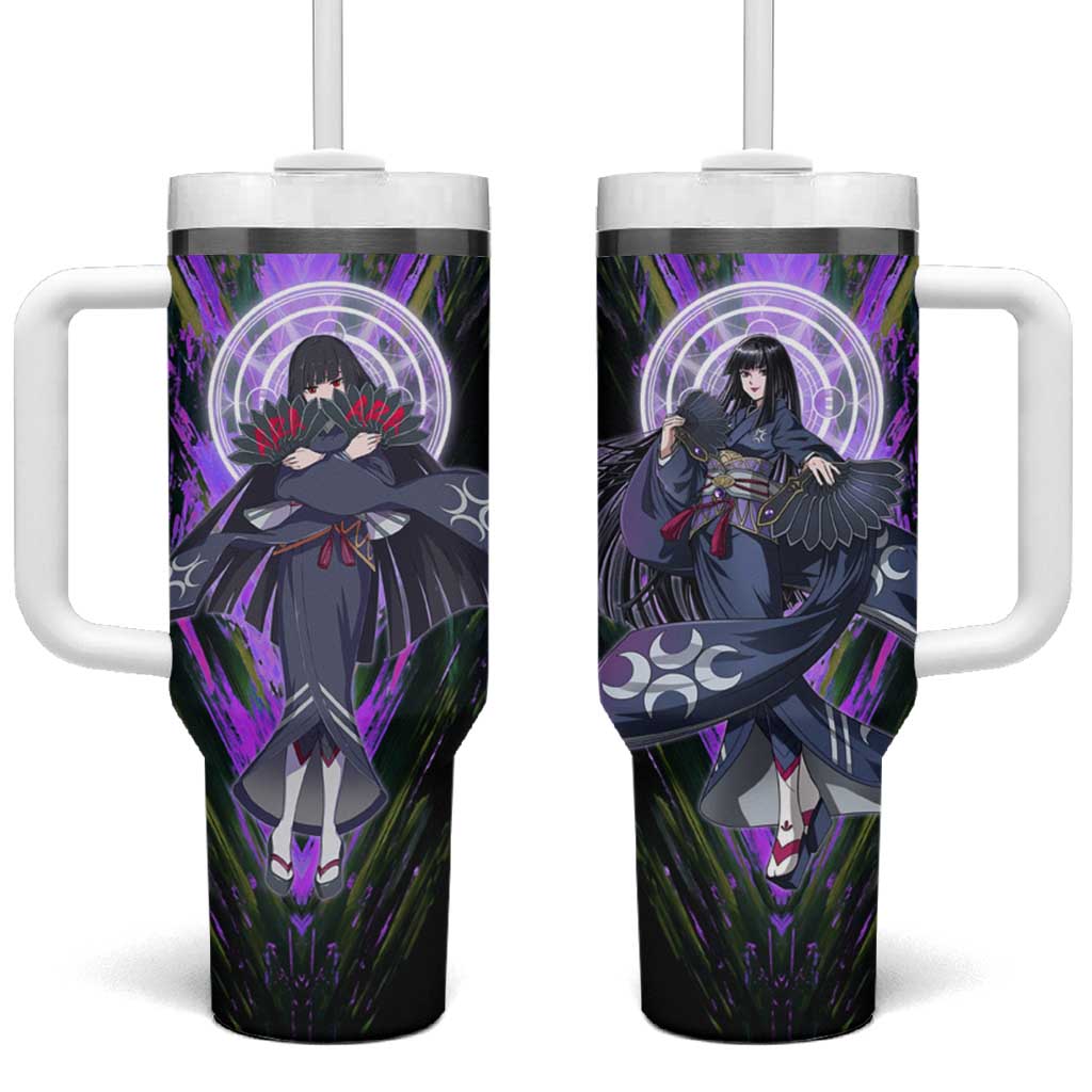 Glass The Rising of the Shield Hero Tumbler With Handle with Elegant Battle Kimono and Spirit Energy Circle Design - The Mazicc