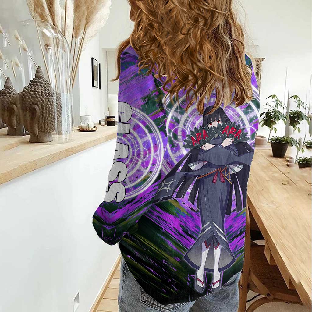 Glass The Rising of the Shield Hero Women Casual Shirt with Elegant Battle Kimono and Spirit Energy Circle Design - The Mazicc