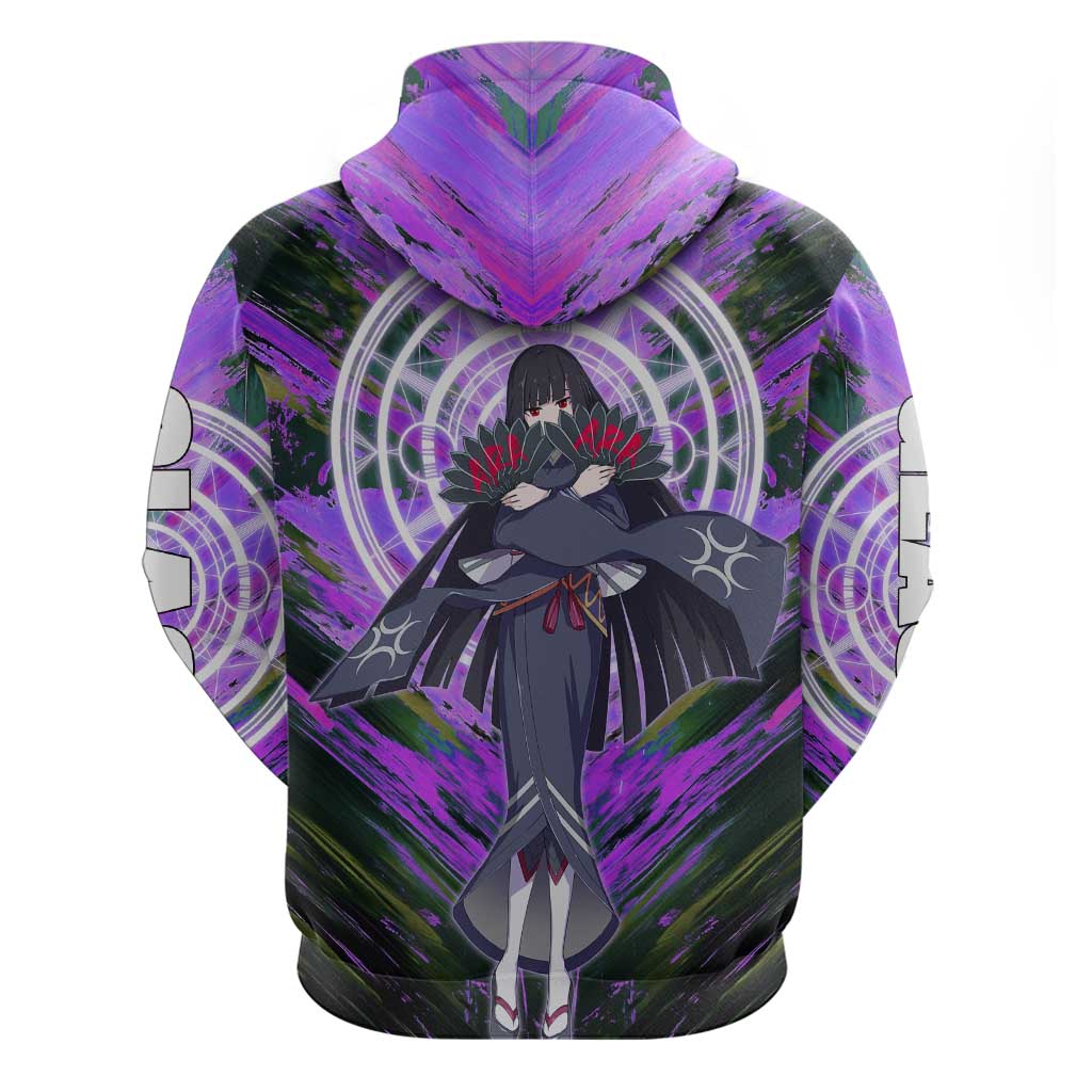 Glass The Rising of the Shield Hero Zip Hoodie with Elegant Battle Kimono and Spirit Energy Circle Design - The Mazicc
