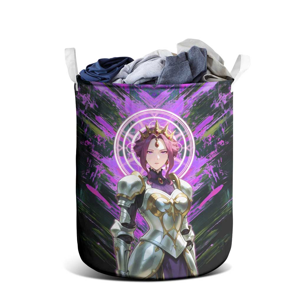 Mirellia Q Melromarc The Rising of the Shield Hero Laundry Basket with Queen Armor and Magical Emblem Background - The Mazicc