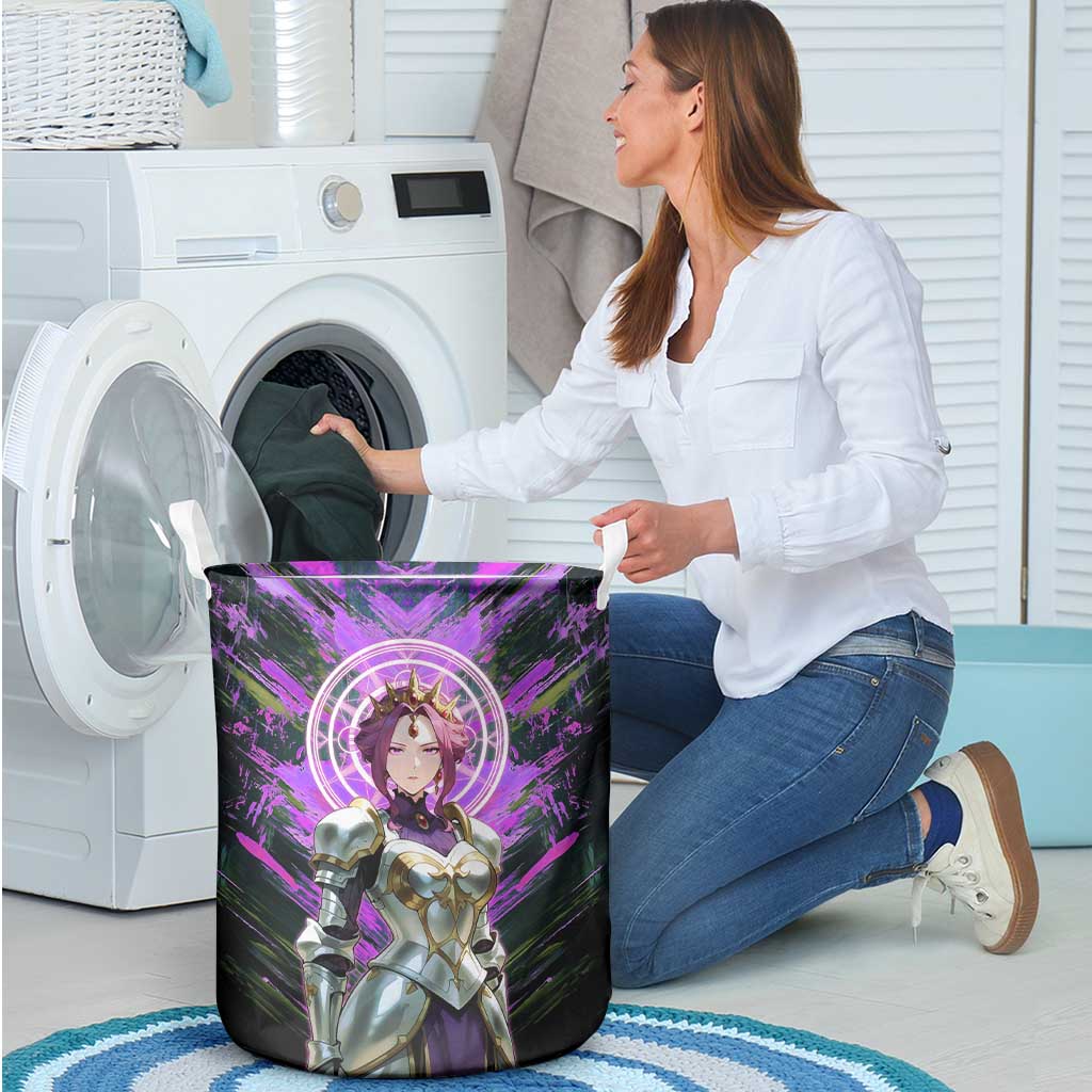 Mirellia Q Melromarc The Rising of the Shield Hero Laundry Basket with Queen Armor and Magical Emblem Background - The Mazicc