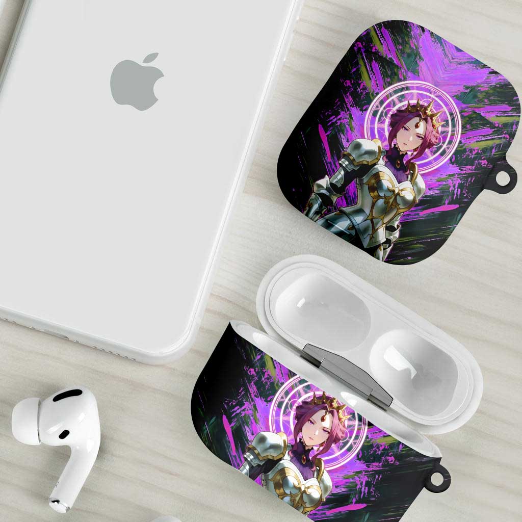 Mirellia Q Melromarc The Rising of the Shield Hero AirPods Case with Queen Armor and Magical Emblem Background - The Mazicc