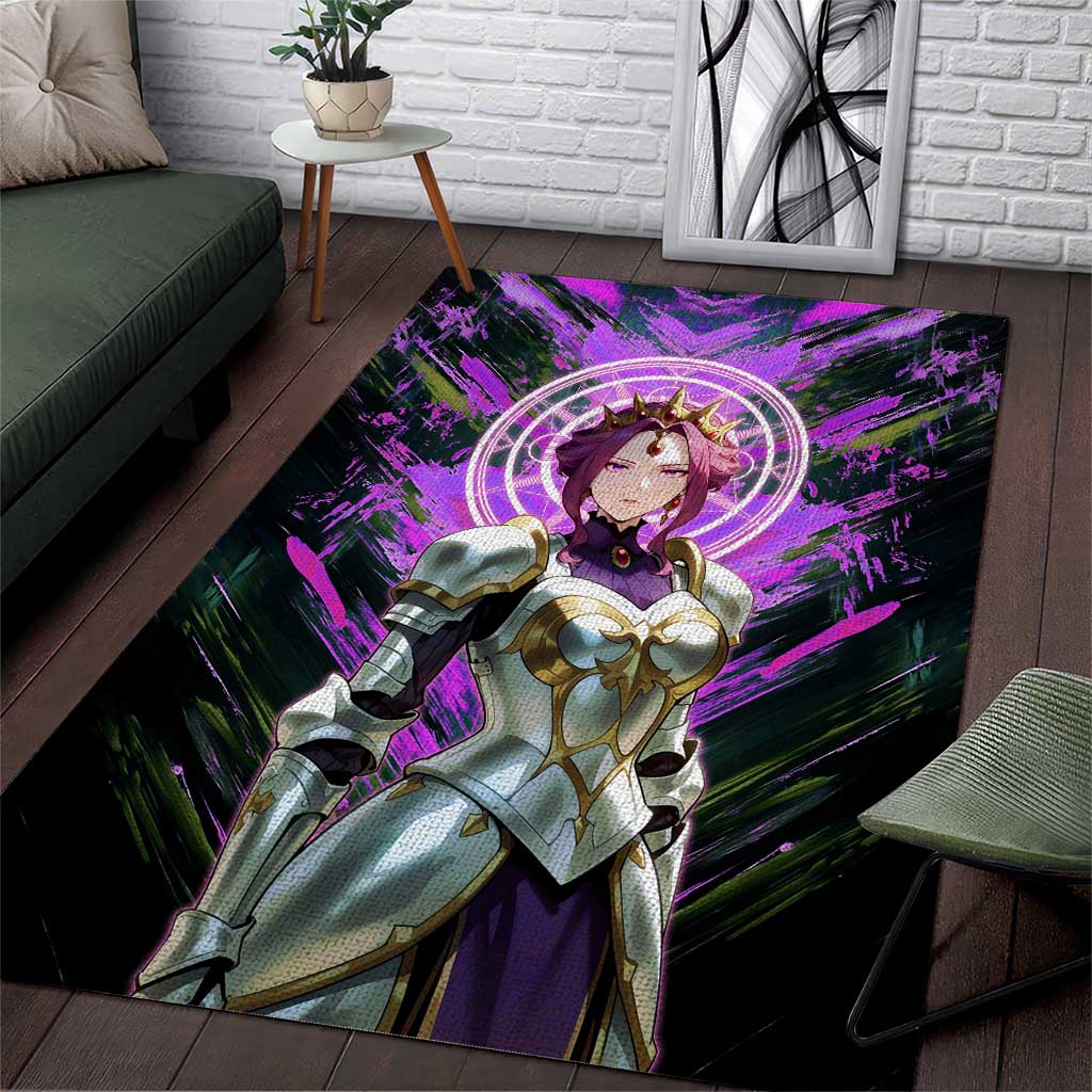 Mirellia Q Melromarc The Rising of the Shield Hero Area Rug with Queen Armor and Magical Emblem Background - The Mazicc
