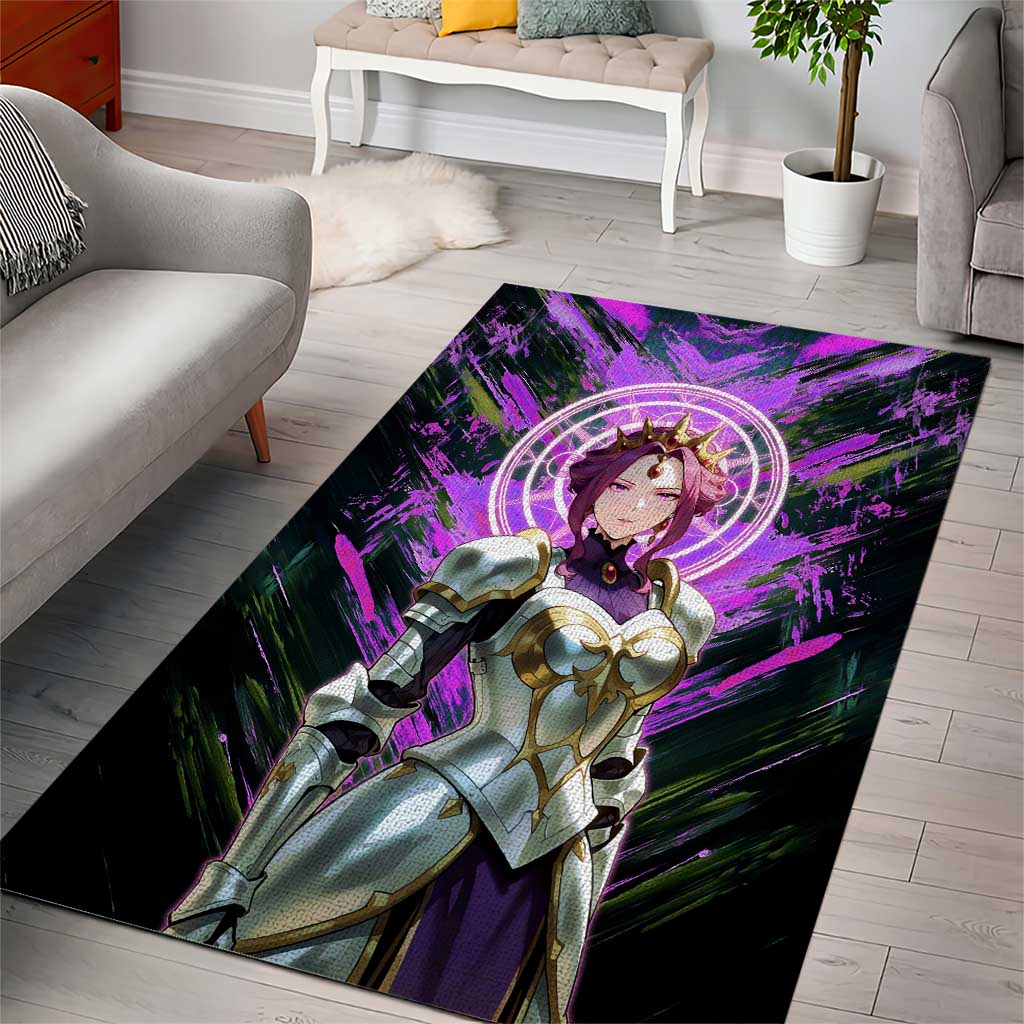 Mirellia Q Melromarc The Rising of the Shield Hero Area Rug with Queen Armor and Magical Emblem Background - The Mazicc