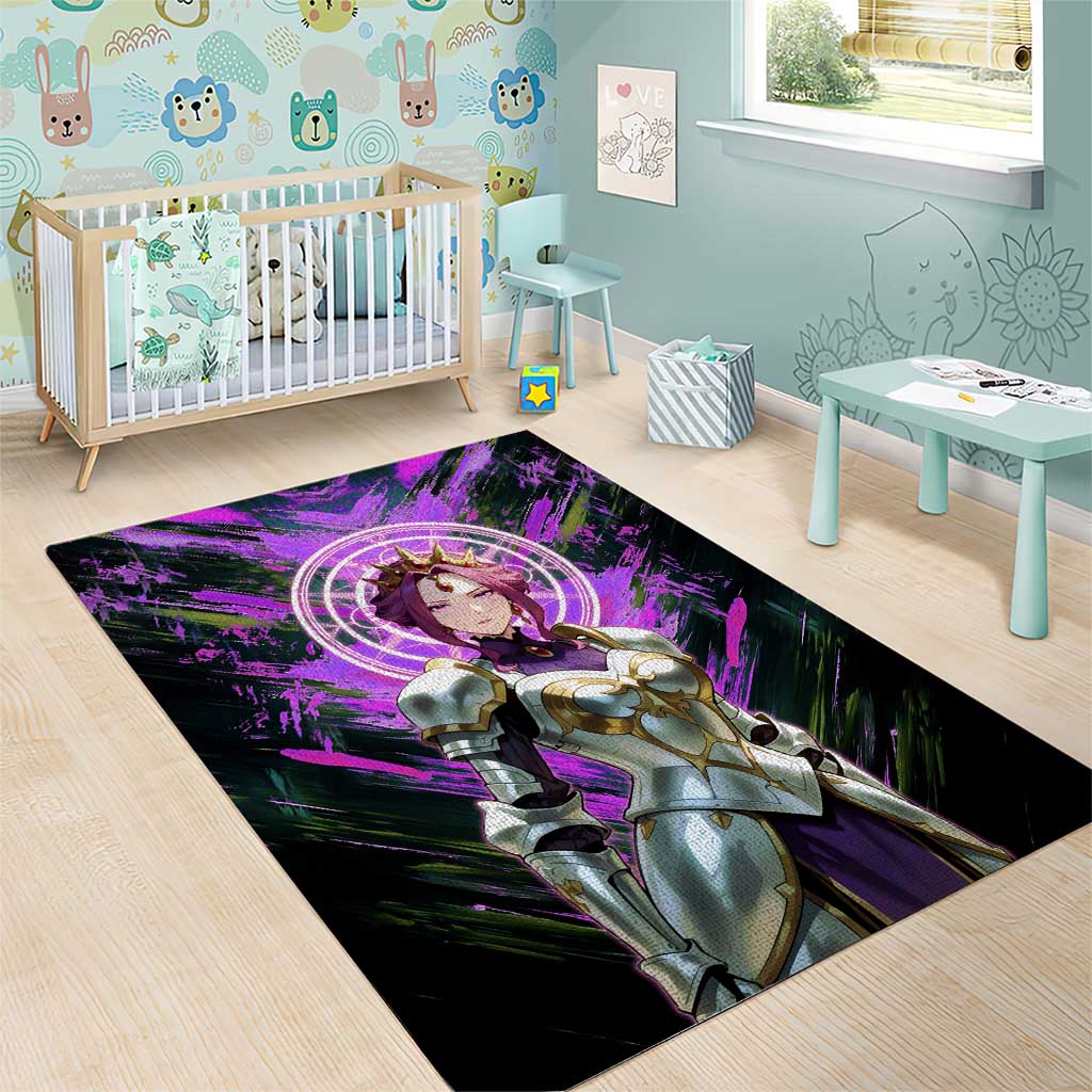 Mirellia Q Melromarc The Rising of the Shield Hero Area Rug with Queen Armor and Magical Emblem Background - The Mazicc