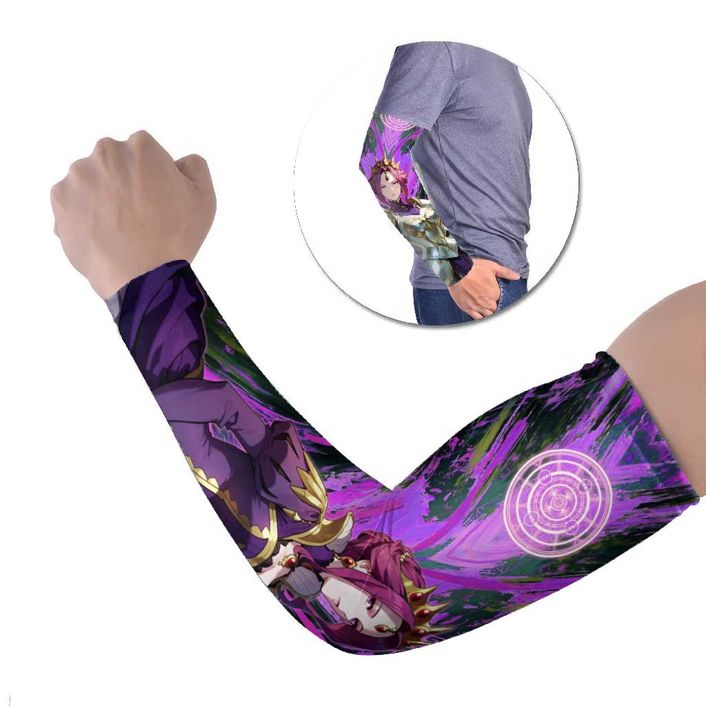 Mirellia Q Melromarc The Rising of the Shield Hero Arm Sleeves with Queen Armor and Magical Emblem Background - The Mazicc