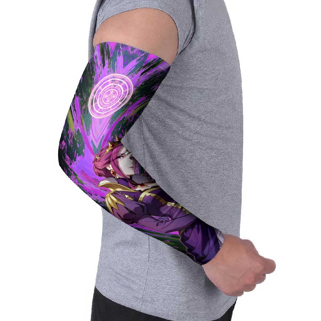 Mirellia Q Melromarc The Rising of the Shield Hero Arm Sleeves with Queen Armor and Magical Emblem Background - The Mazicc