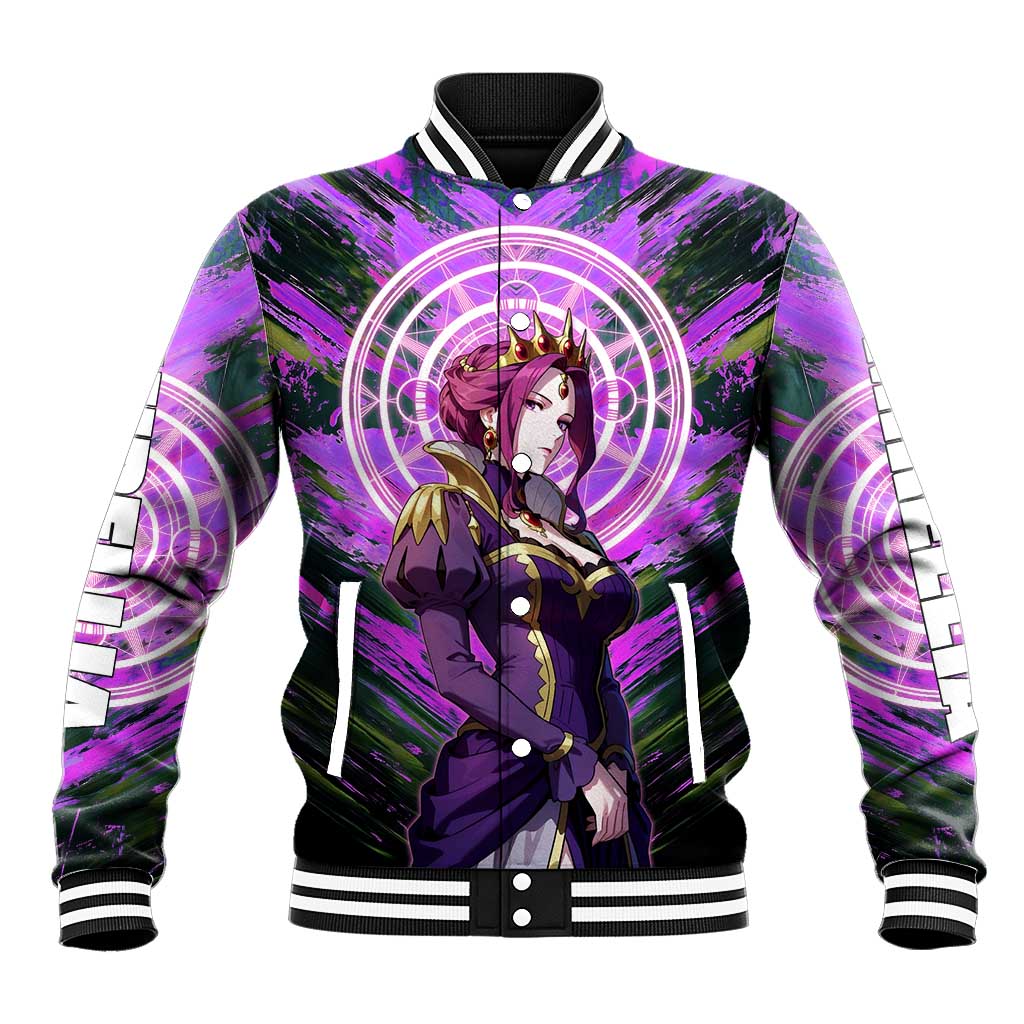 Mirellia Q Melromarc The Rising of the Shield Hero Baseball Jacket with Queen Armor and Magical Emblem Background - The Mazicc
