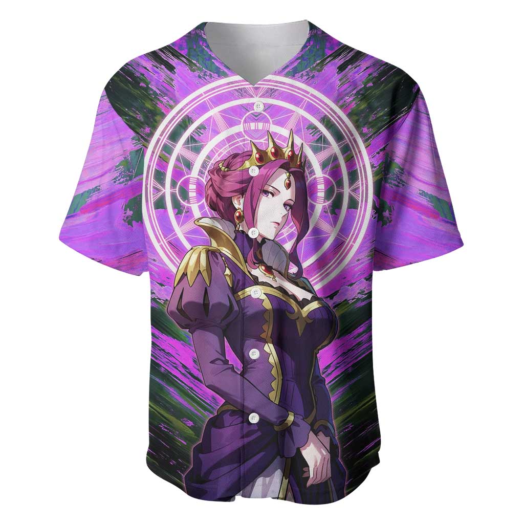 Mirellia Q Melromarc The Rising of the Shield Hero Baseball Jersey with Queen Armor and Magical Emblem Background - The Mazicc