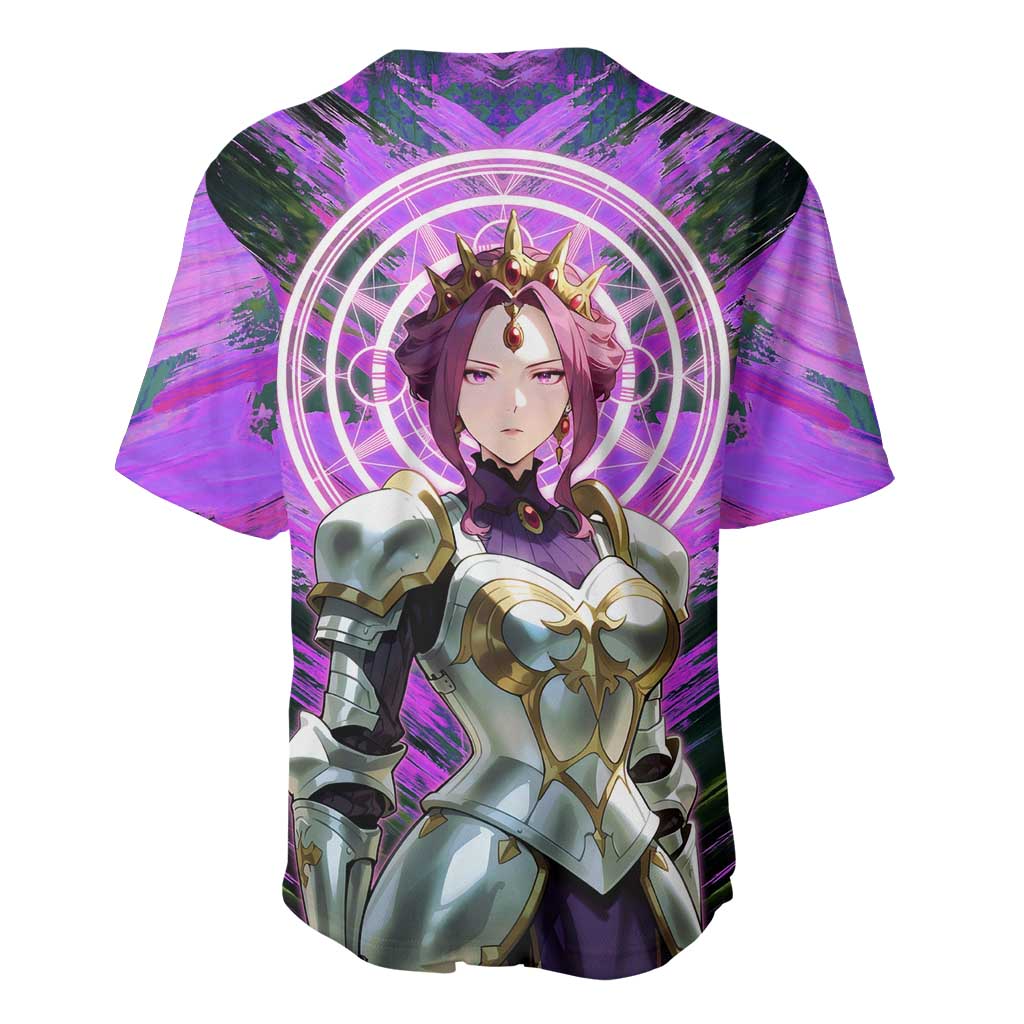 Mirellia Q Melromarc The Rising of the Shield Hero Baseball Jersey with Queen Armor and Magical Emblem Background - The Mazicc