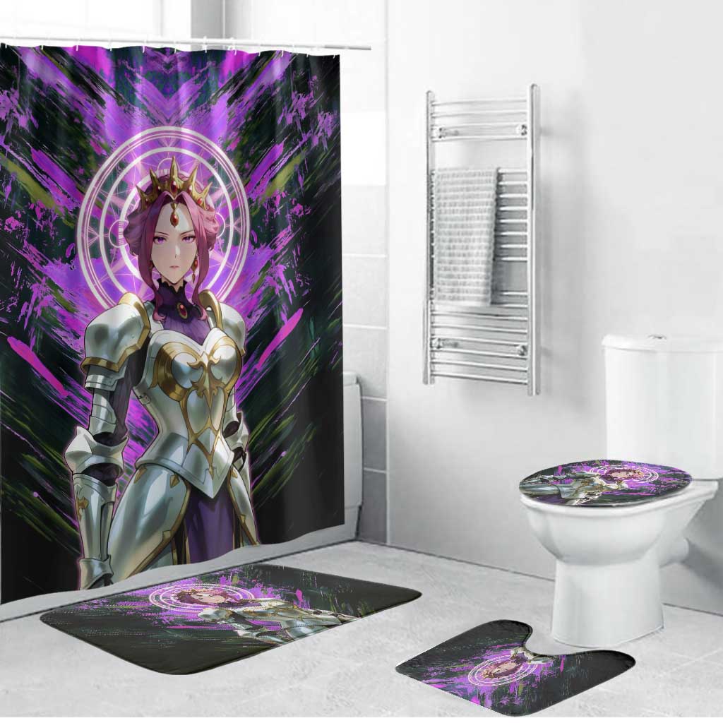Mirellia Q Melromarc The Rising of the Shield Hero Bathroom Set with Queen Armor and Magical Emblem Background - The Mazicc