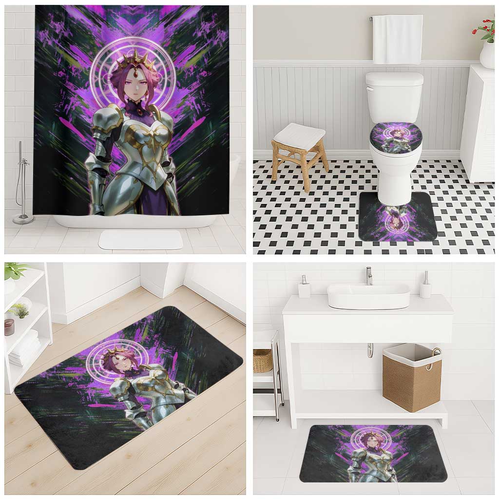 Mirellia Q Melromarc The Rising of the Shield Hero Bathroom Set with Queen Armor and Magical Emblem Background - The Mazicc