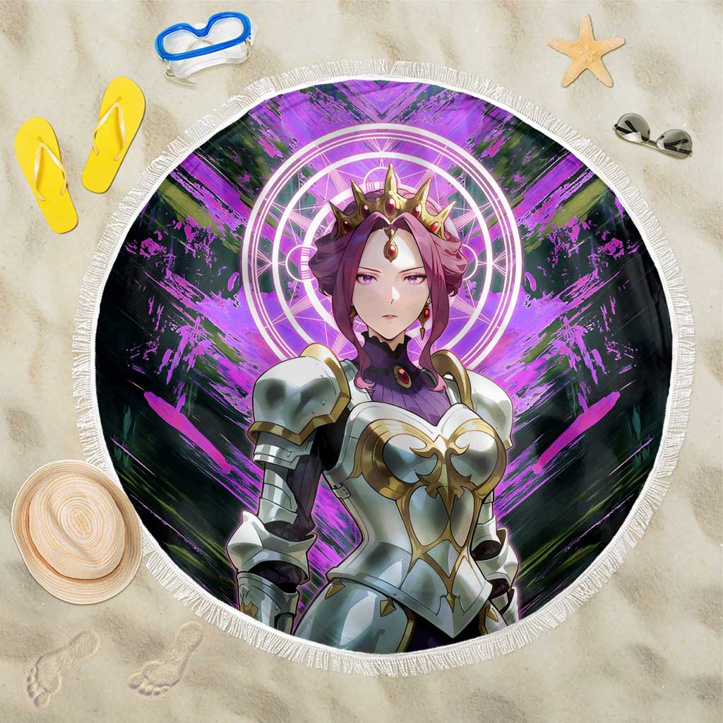 Mirellia Q Melromarc The Rising of the Shield Hero Beach Blanket with Queen Armor and Magical Emblem Background - The Mazicc