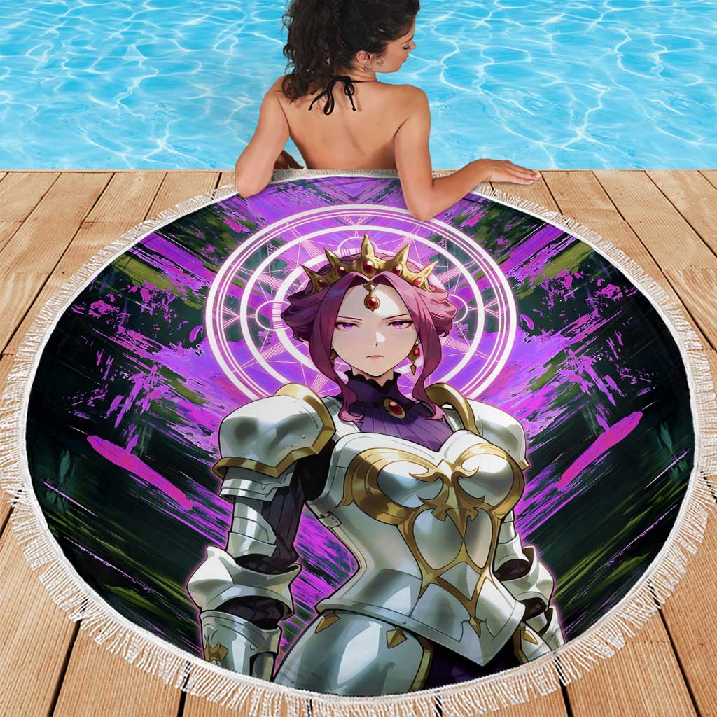 Mirellia Q Melromarc The Rising of the Shield Hero Beach Blanket with Queen Armor and Magical Emblem Background - The Mazicc