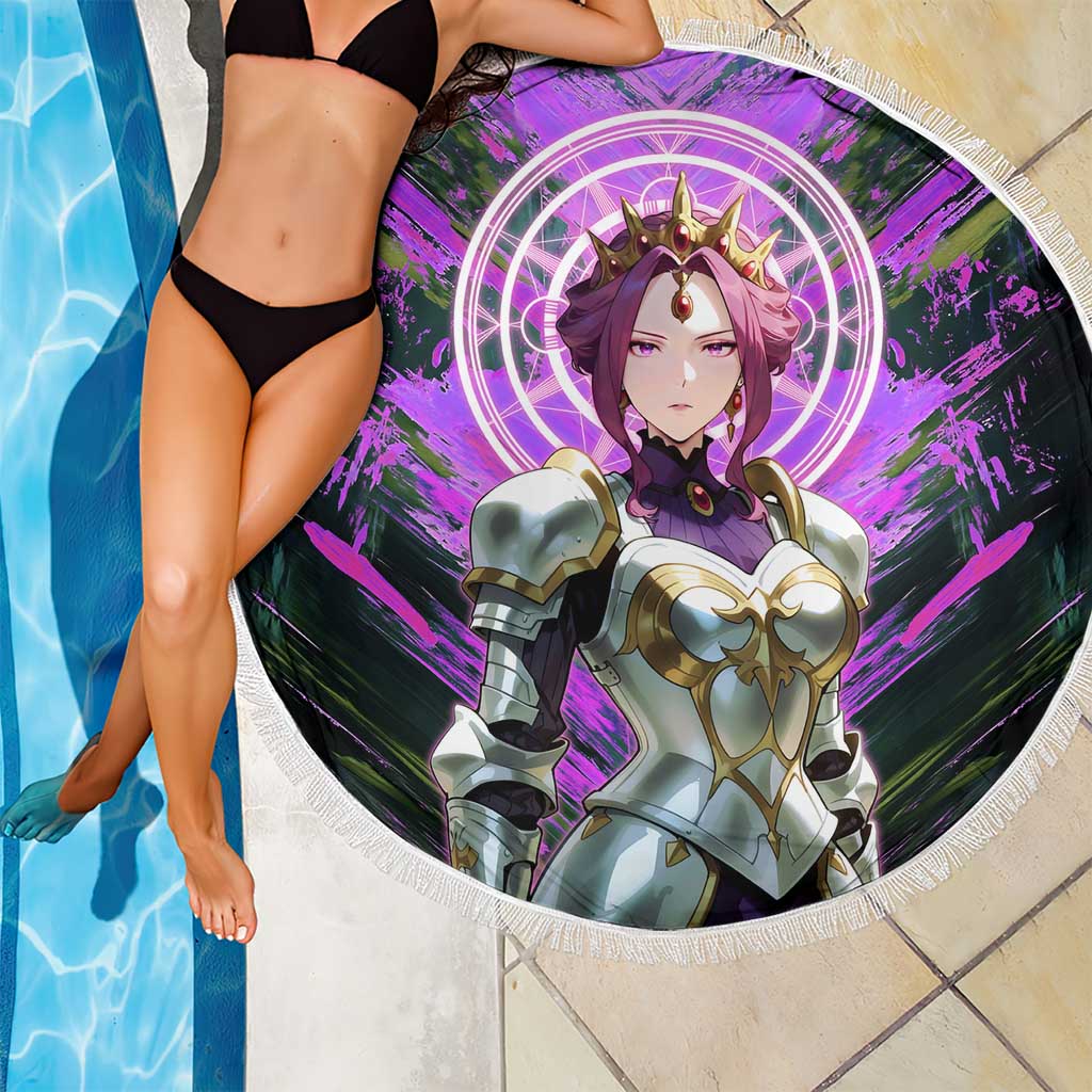 Mirellia Q Melromarc The Rising of the Shield Hero Beach Blanket with Queen Armor and Magical Emblem Background - The Mazicc