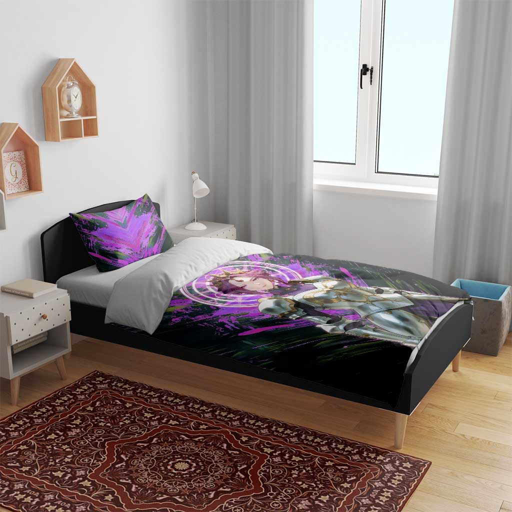 Mirellia Q Melromarc The Rising of the Shield Hero Bedding Set with Queen Armor and Magical Emblem Background - The Mazicc