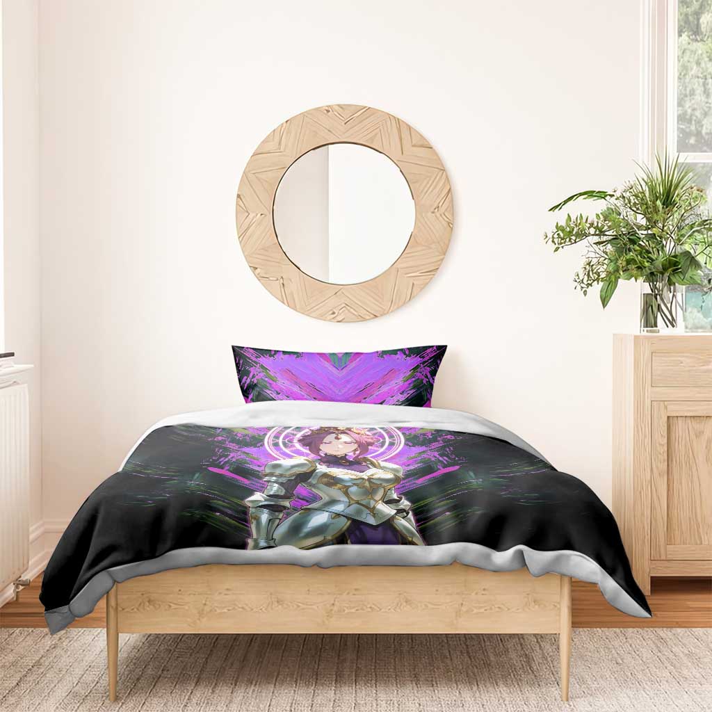 Mirellia Q Melromarc The Rising of the Shield Hero Bedding Set with Queen Armor and Magical Emblem Background - The Mazicc