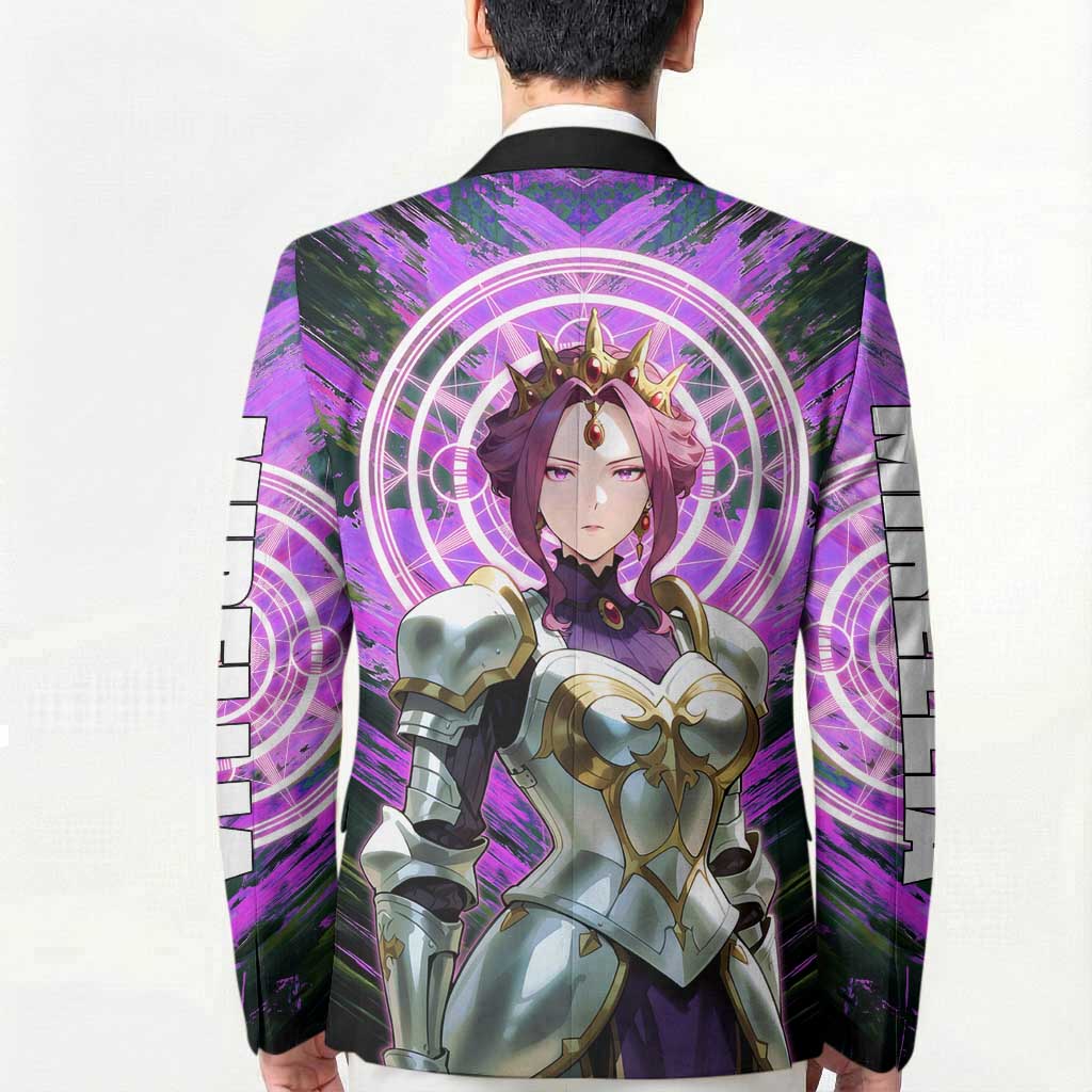 Mirellia Q Melromarc The Rising of the Shield Hero Blazer with Queen Armor and Magical Emblem Background - The Mazicc