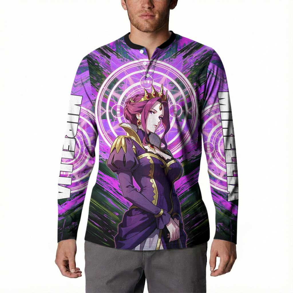 Mirellia Q Melromarc The Rising of the Shield Hero Button Sweatshirt with Queen Armor and Magical Emblem Background - The Mazicc