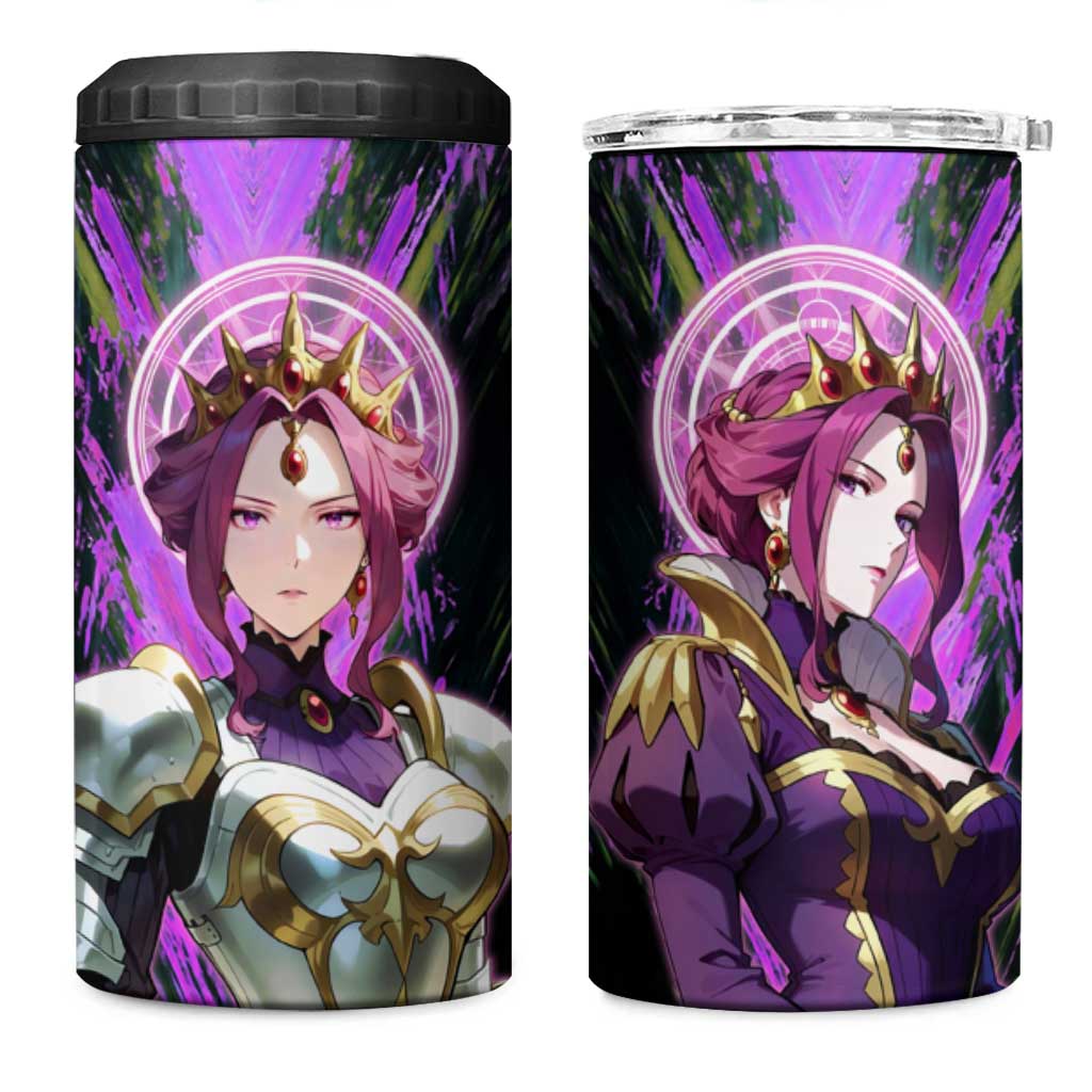 Mirellia Q Melromarc The Rising of the Shield Hero 4 in 1 Can Cooler Tumbler with Queen Armor and Magical Emblem Background - The Mazicc