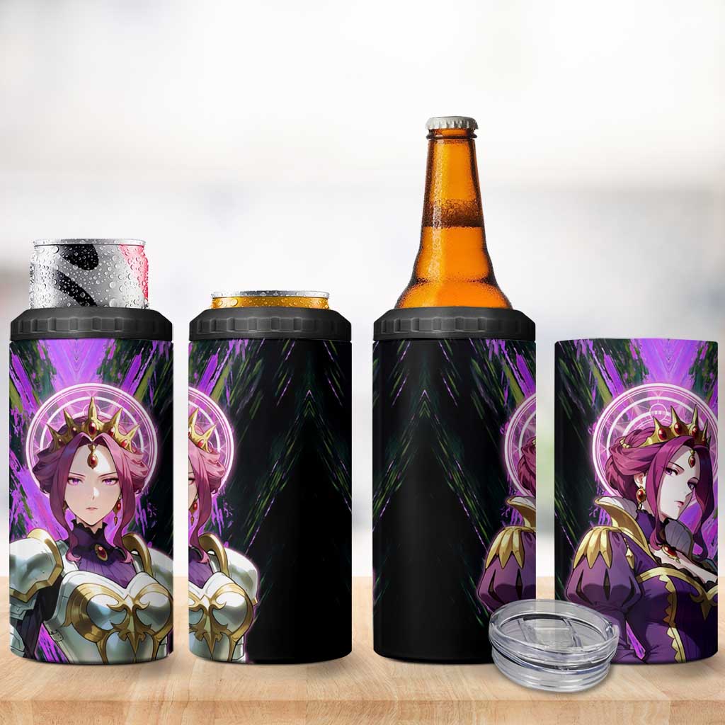 Mirellia Q Melromarc The Rising of the Shield Hero 4 in 1 Can Cooler Tumbler with Queen Armor and Magical Emblem Background - The Mazicc