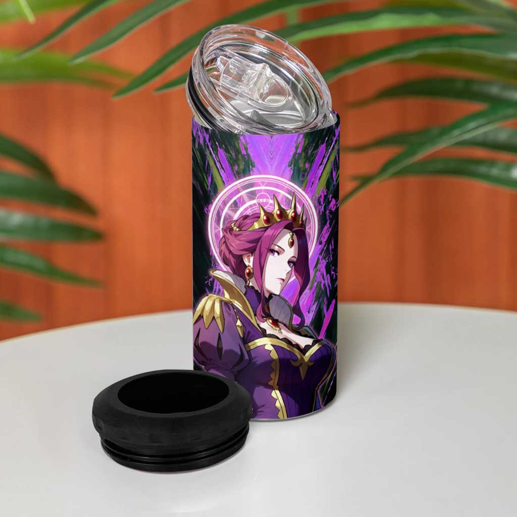 Mirellia Q Melromarc The Rising of the Shield Hero 4 in 1 Can Cooler Tumbler with Queen Armor and Magical Emblem Background - The Mazicc
