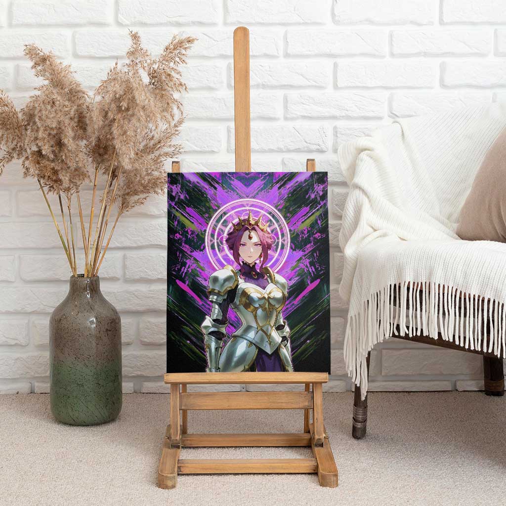 Mirellia Q Melromarc The Rising of the Shield Hero Canvas Wall Art with Queen Armor and Magical Emblem Background - The Mazicc