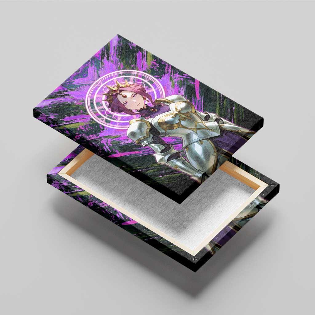 Mirellia Q Melromarc The Rising of the Shield Hero Canvas Wall Art with Queen Armor and Magical Emblem Background - The Mazicc