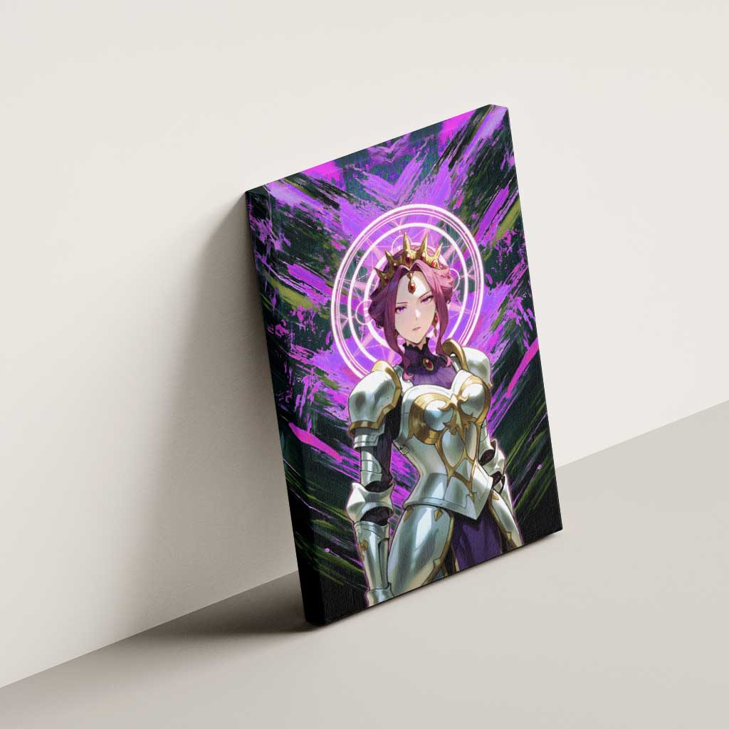 Mirellia Q Melromarc The Rising of the Shield Hero Canvas Wall Art with Queen Armor and Magical Emblem Background - The Mazicc