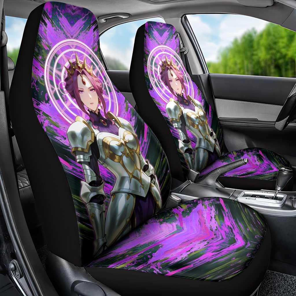 Mirellia Q Melromarc The Rising of the Shield Hero Car Seat Cover with Queen Armor and Magical Emblem Background - The Mazicc