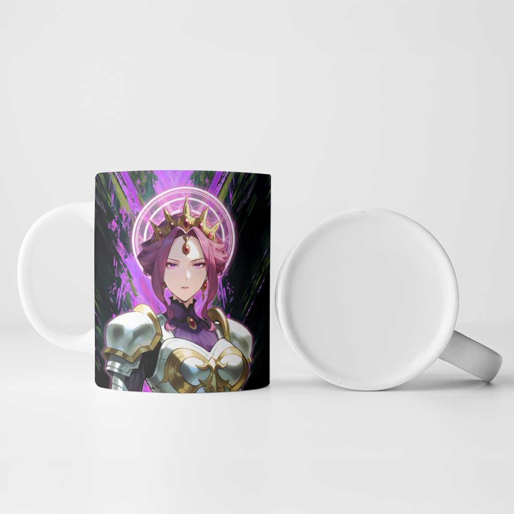 Mirellia Q Melromarc The Rising of the Shield Hero Ceramic Mug with Queen Armor and Magical Emblem Background - The Mazicc