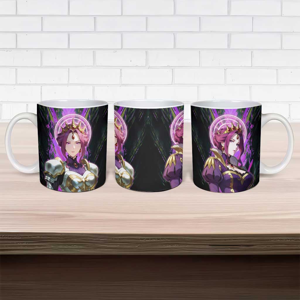 Mirellia Q Melromarc The Rising of the Shield Hero Ceramic Mug with Queen Armor and Magical Emblem Background - The Mazicc