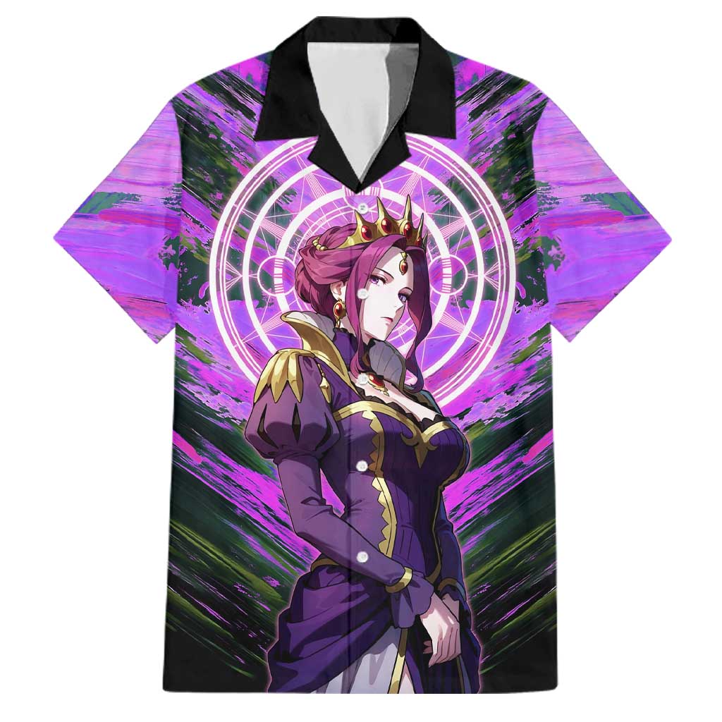 Mirellia Q Melromarc The Rising of the Shield Hero Family Matching Off Shoulder Maxi Dress and Hawaiian Shirt with Queen Armor and Magical Emblem Background